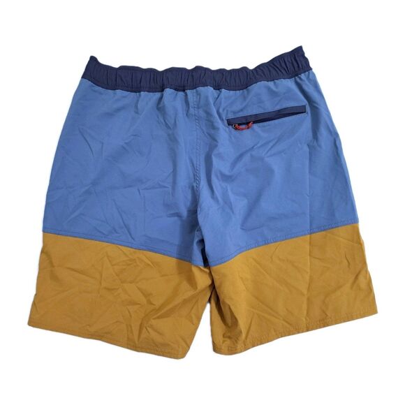LL Bean Shorts Mens Large Swim Trunks Colorblock Lined Blue Brown - Picture 5 of 8